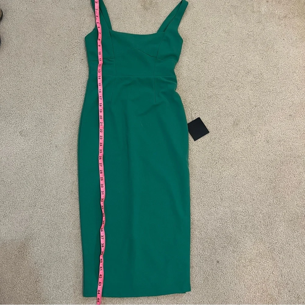 Lulus Women's Vibrant Allure Kelly Green Fitted Midi Dress Size XS NWT wedding - Picture 13 of 14